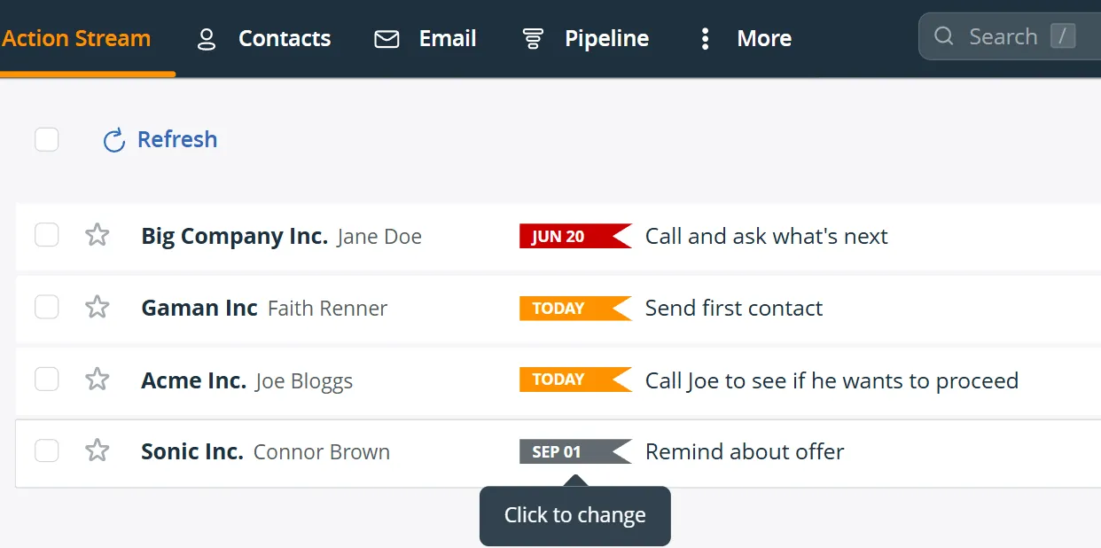 organize leads with follow-up reminders