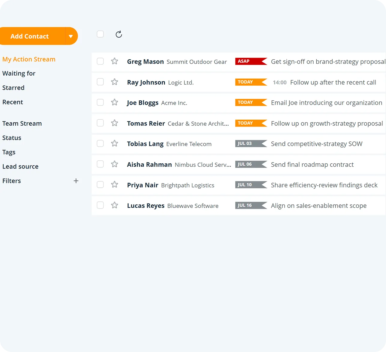 onepagecrm central workspace