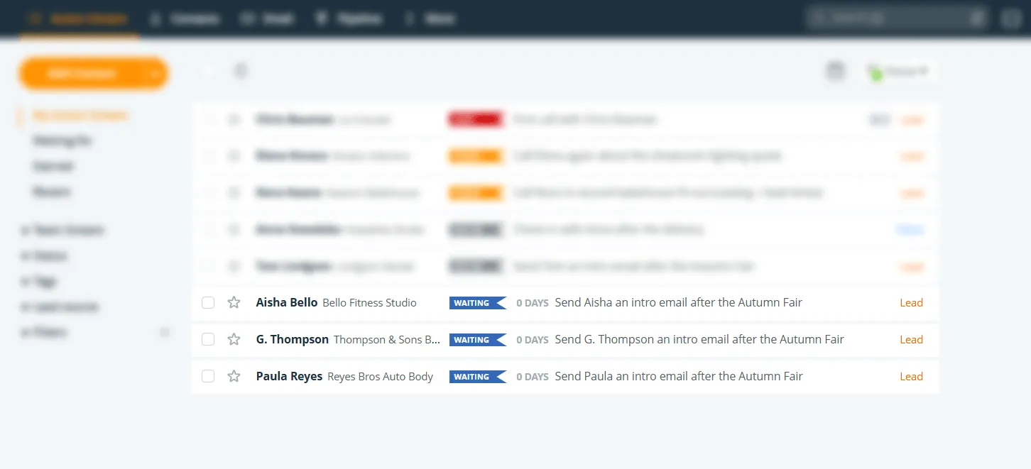 waiting for replies in onepagecrm