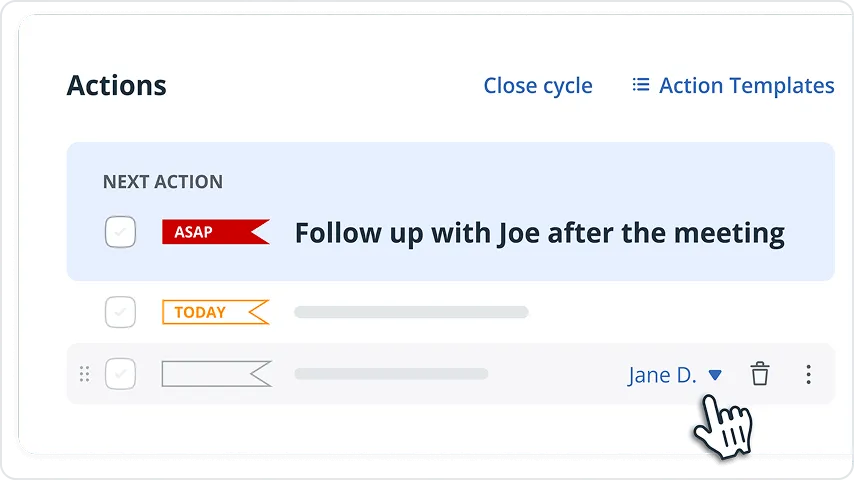 assigning next actions