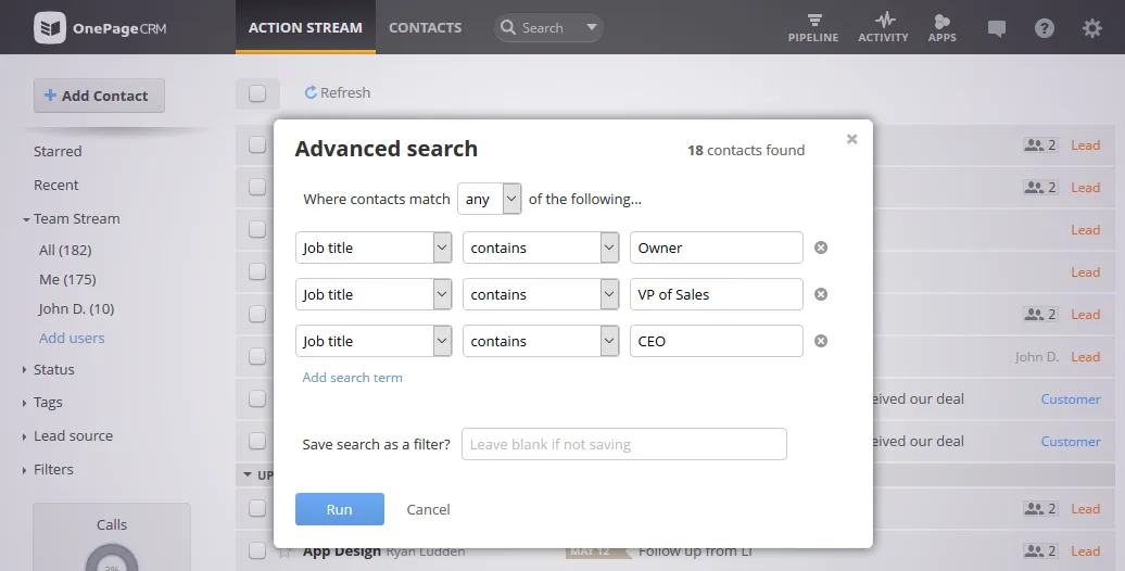 buyer persona search in crm
