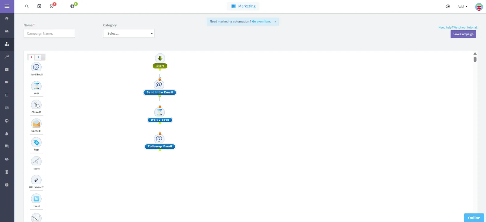 agile crm automated campaigns