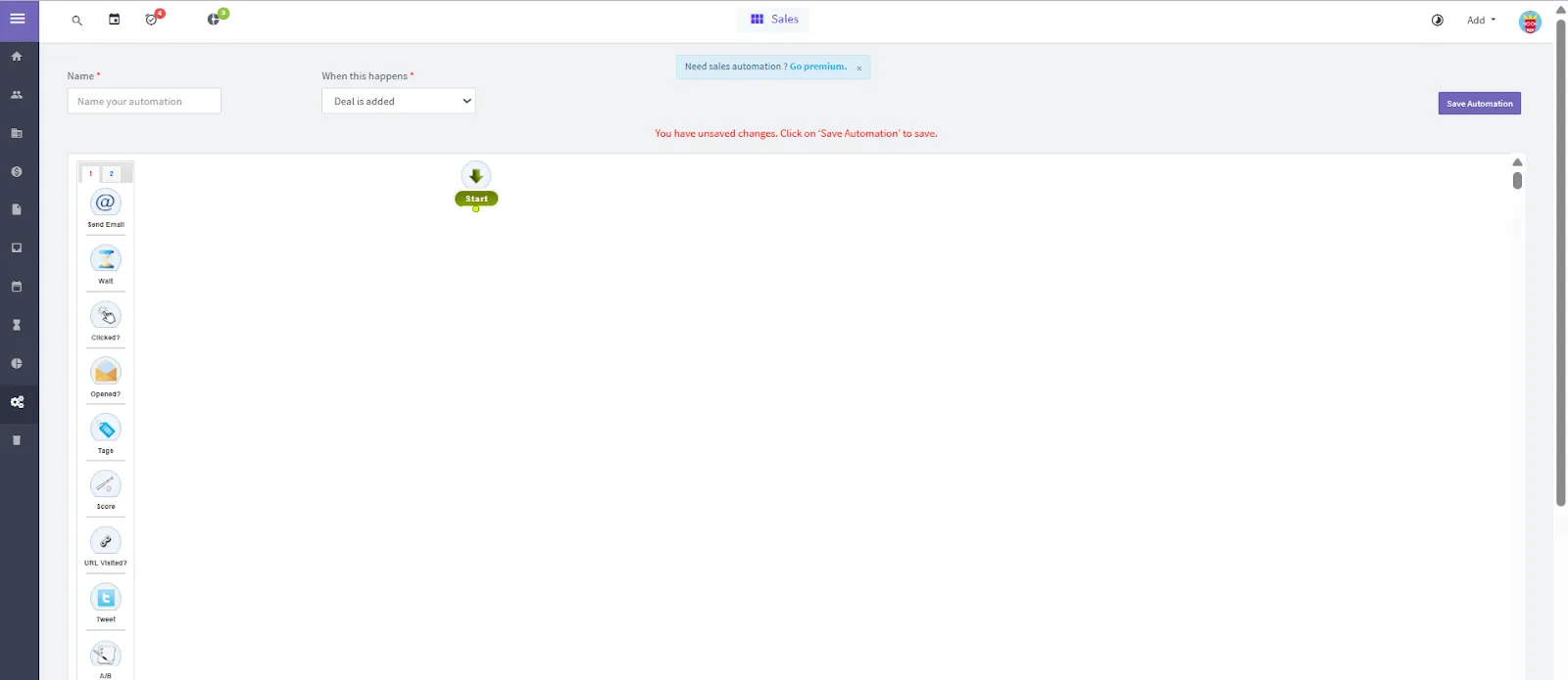 agile crm automation builder