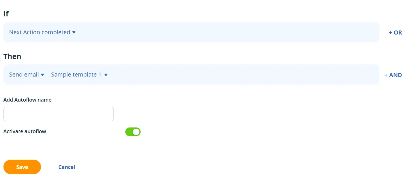 onepagecrm automated workflow builder