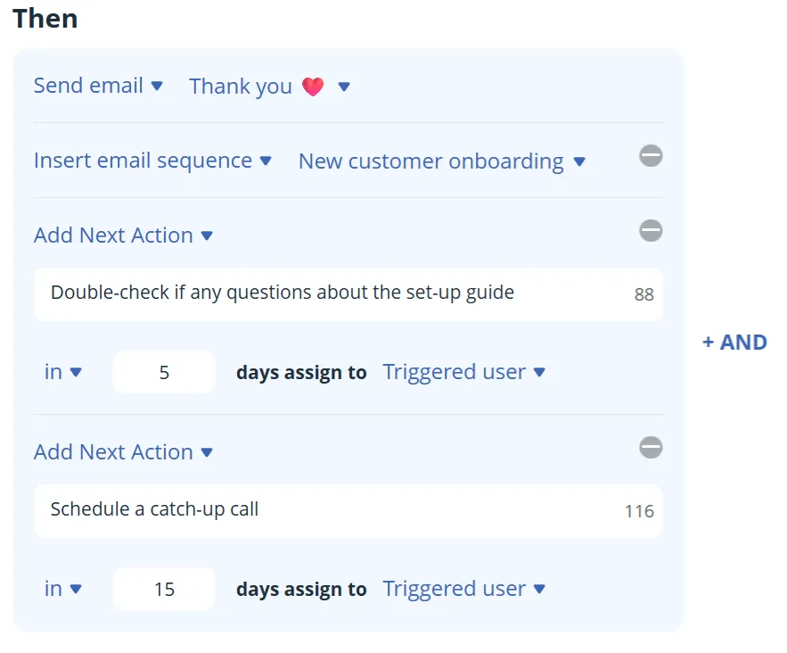 email sequence with tasks