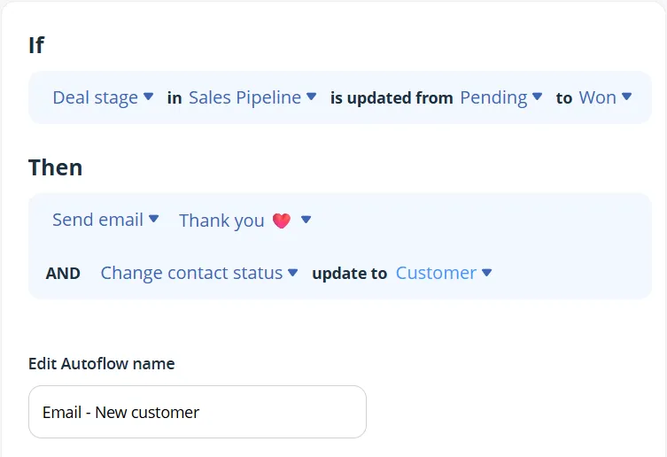 automated welcome email - sales crm automation