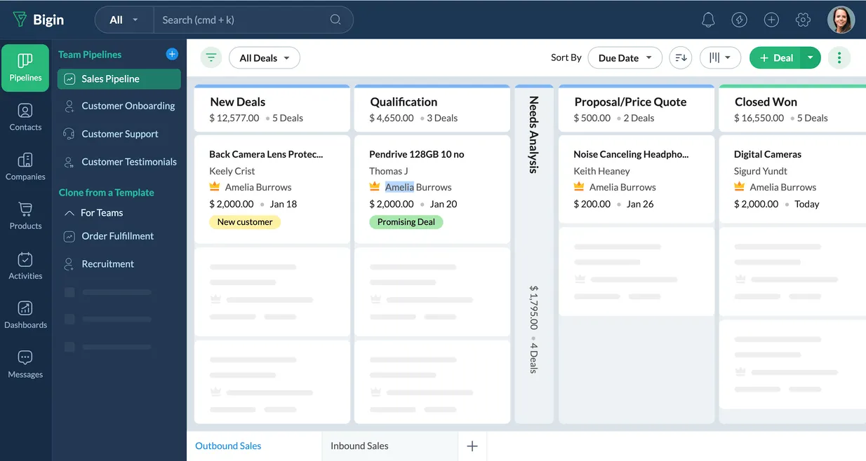 bigin crm affordable crm for small business