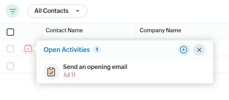 task reminder in bigin crm