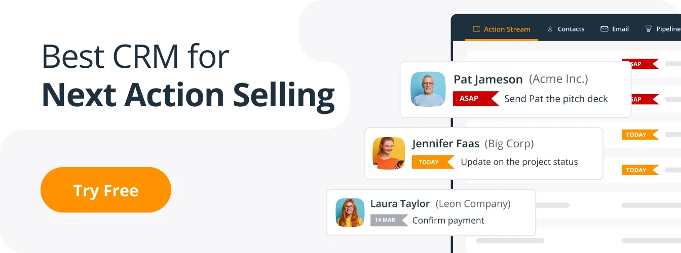best crm for next action selling