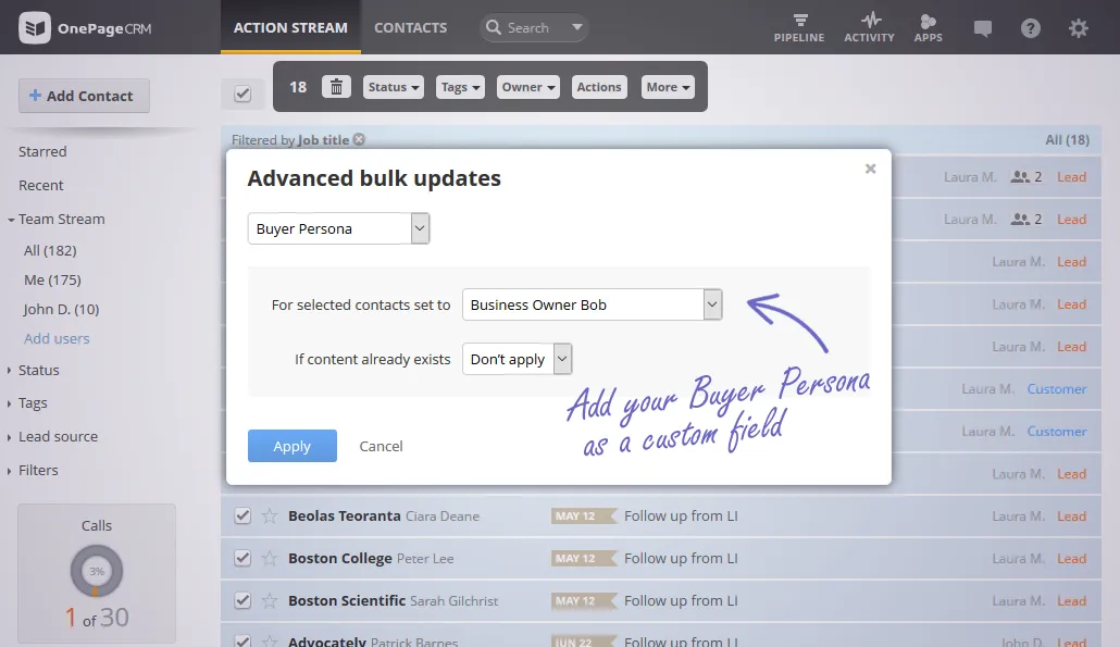 buyer persona custom field