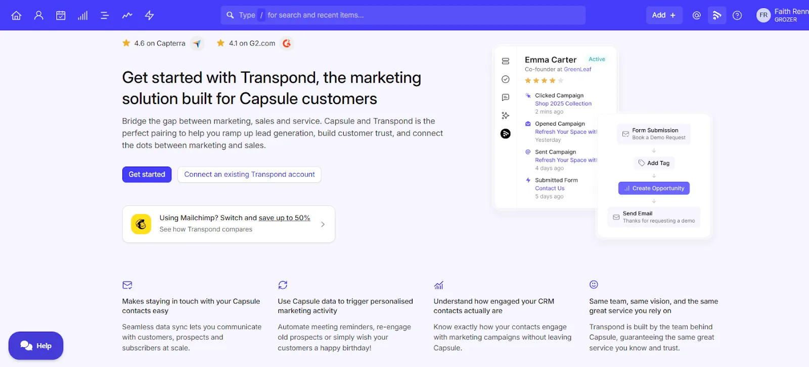 email marketing in capsule crm