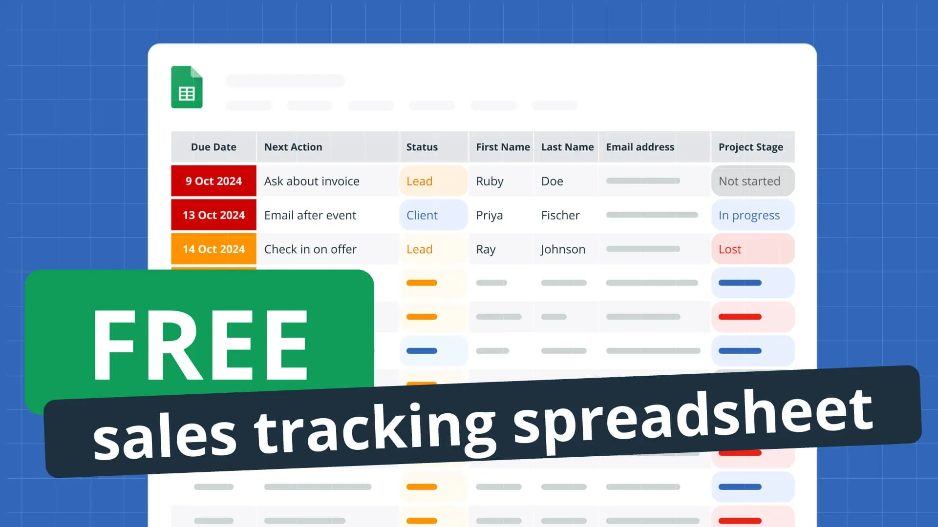 The free sales tracking spreadsheet