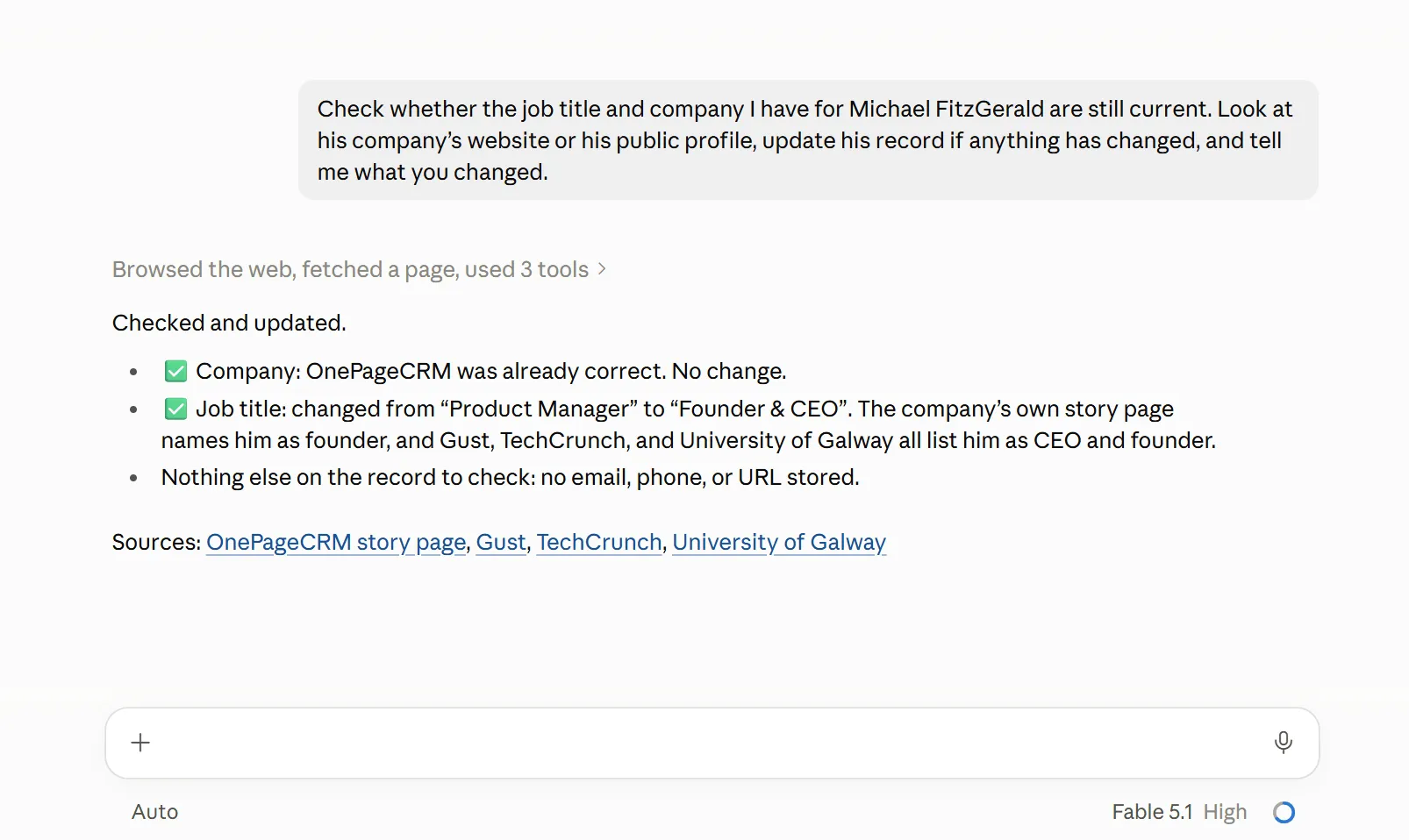 job title updated in claude