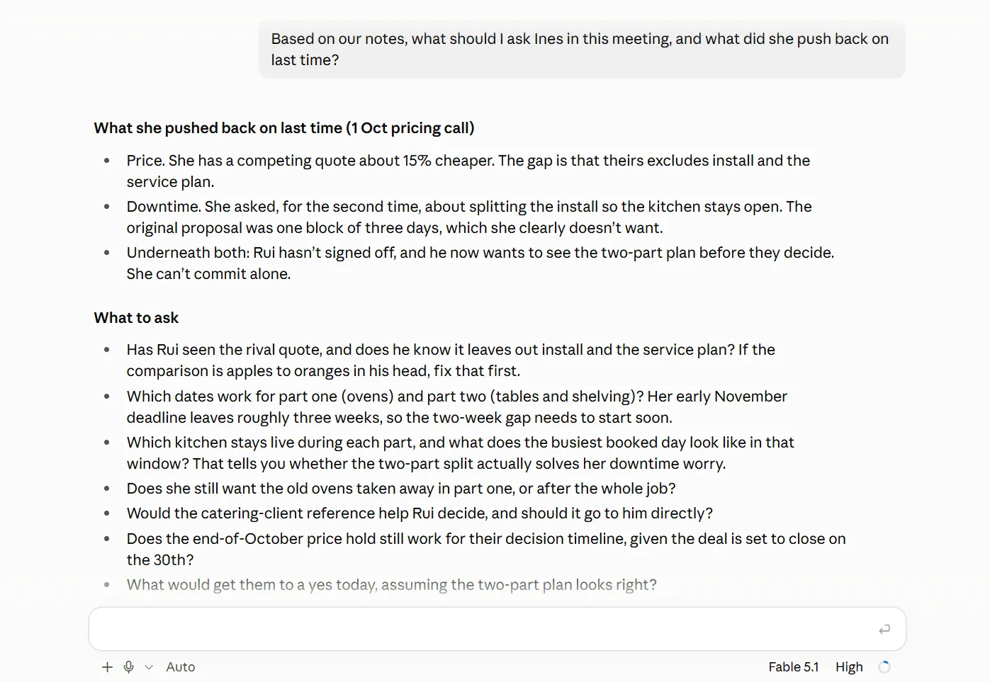 questions and pushback in claude