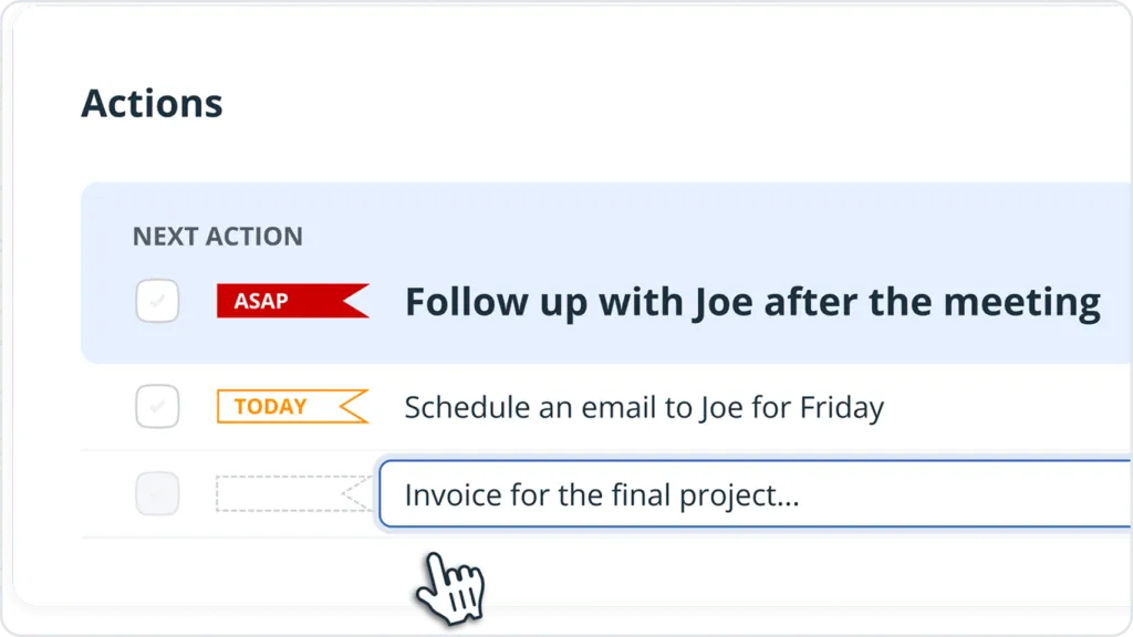 type your follow-up reminder