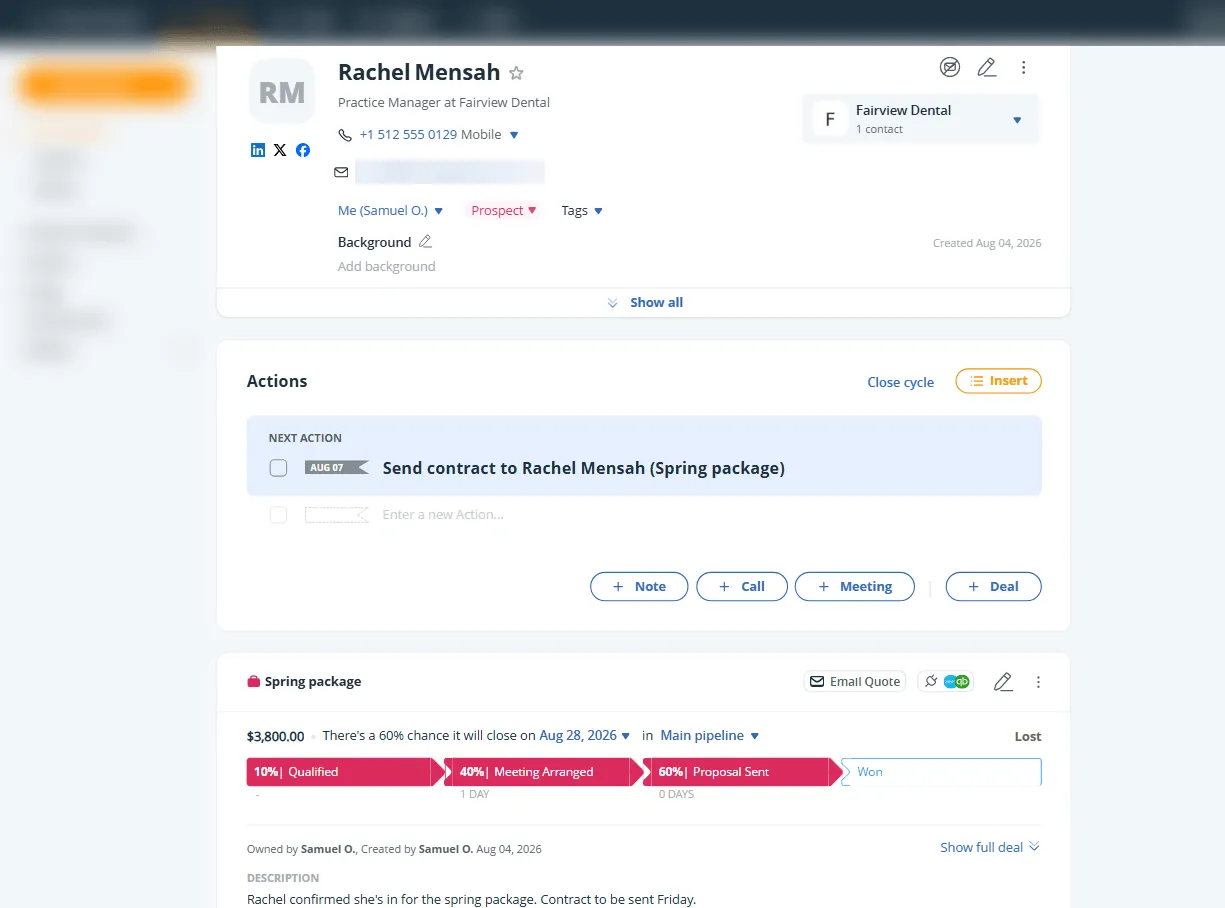 contact updated in onepagecrm by grok