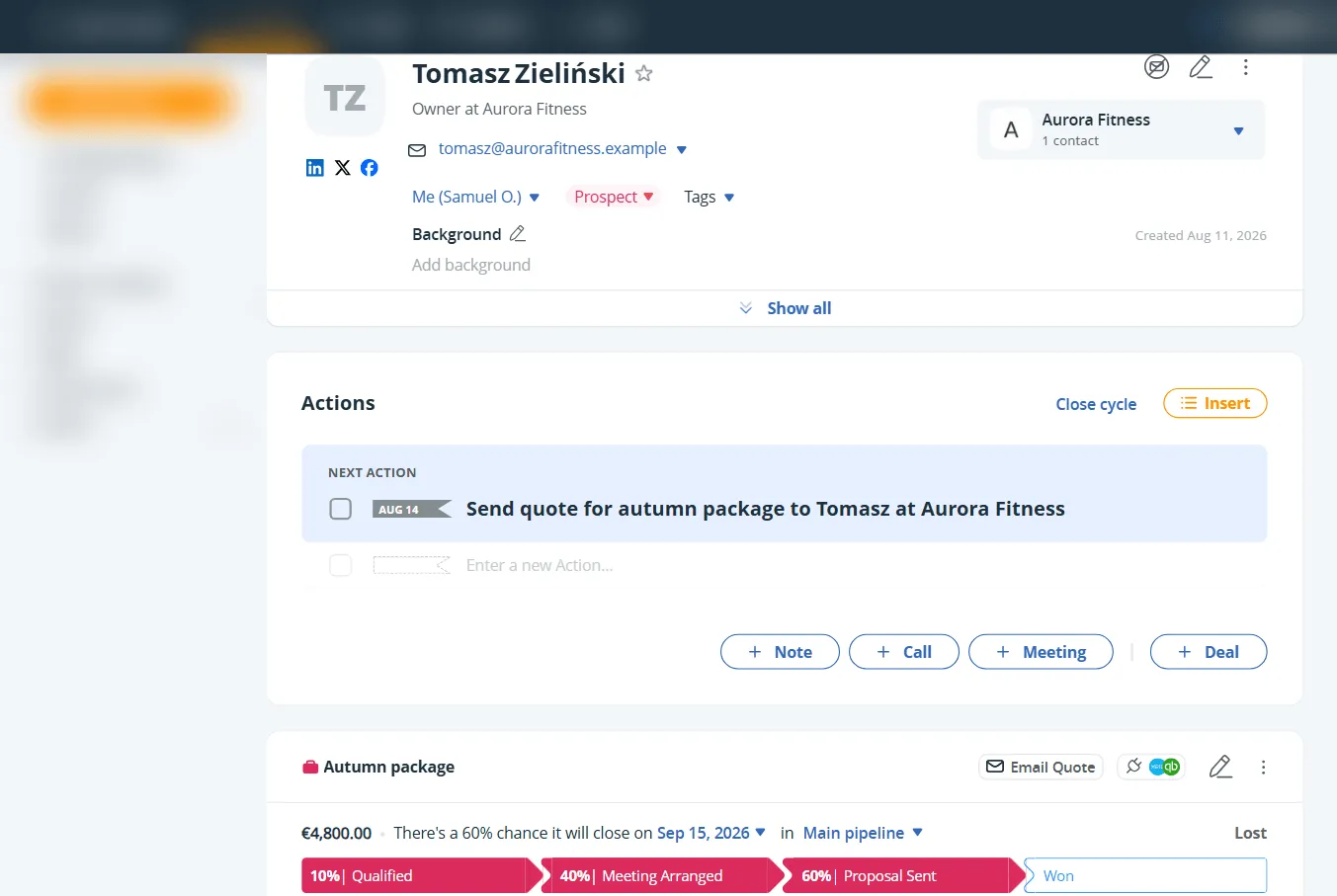 mistral ai crm update for onepagecrm