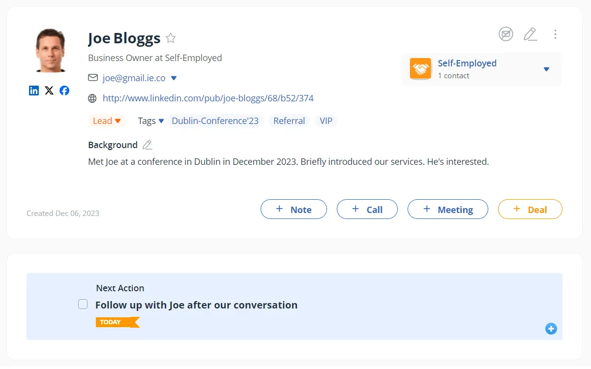 contact page crm