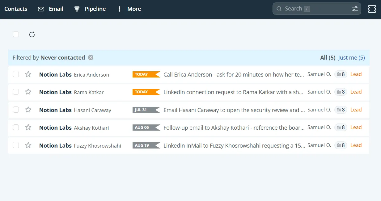ai assistant segmentation in onepagecrm
