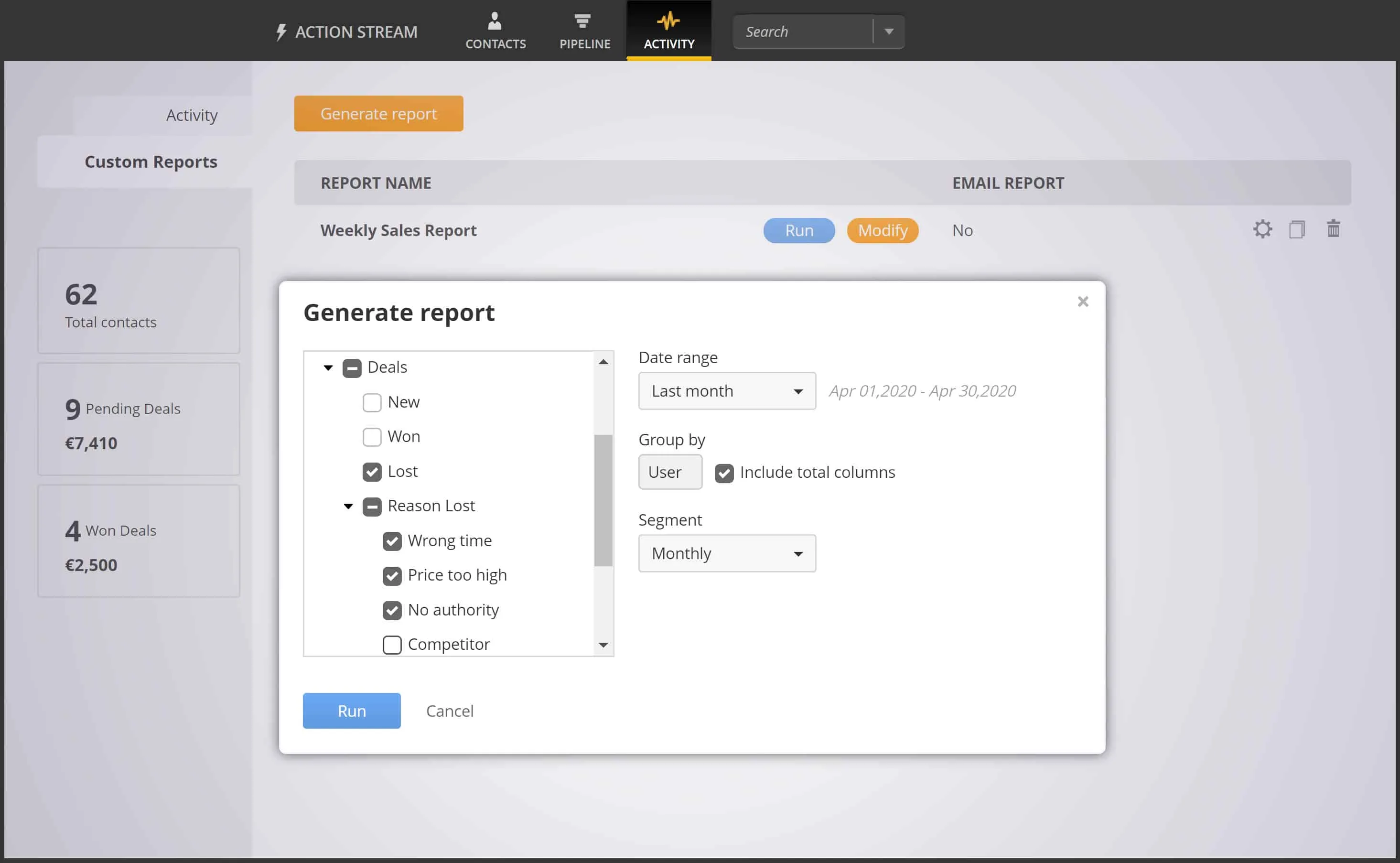 custom reports