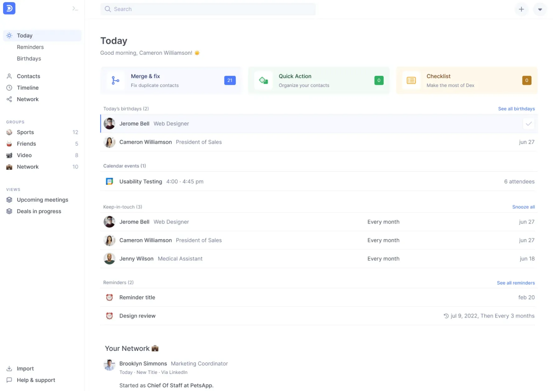 dex as personal crm