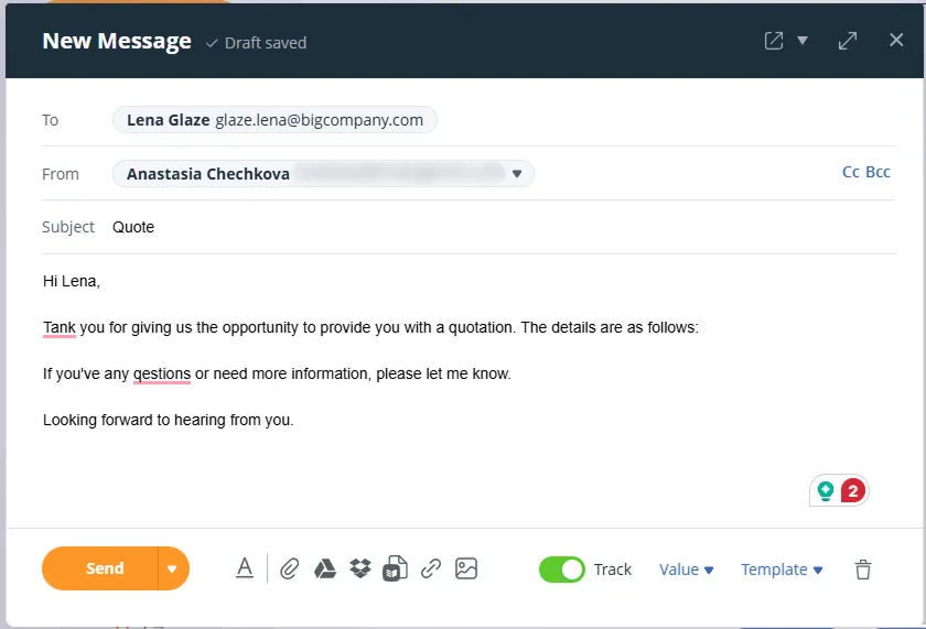 proofread follow up emails
