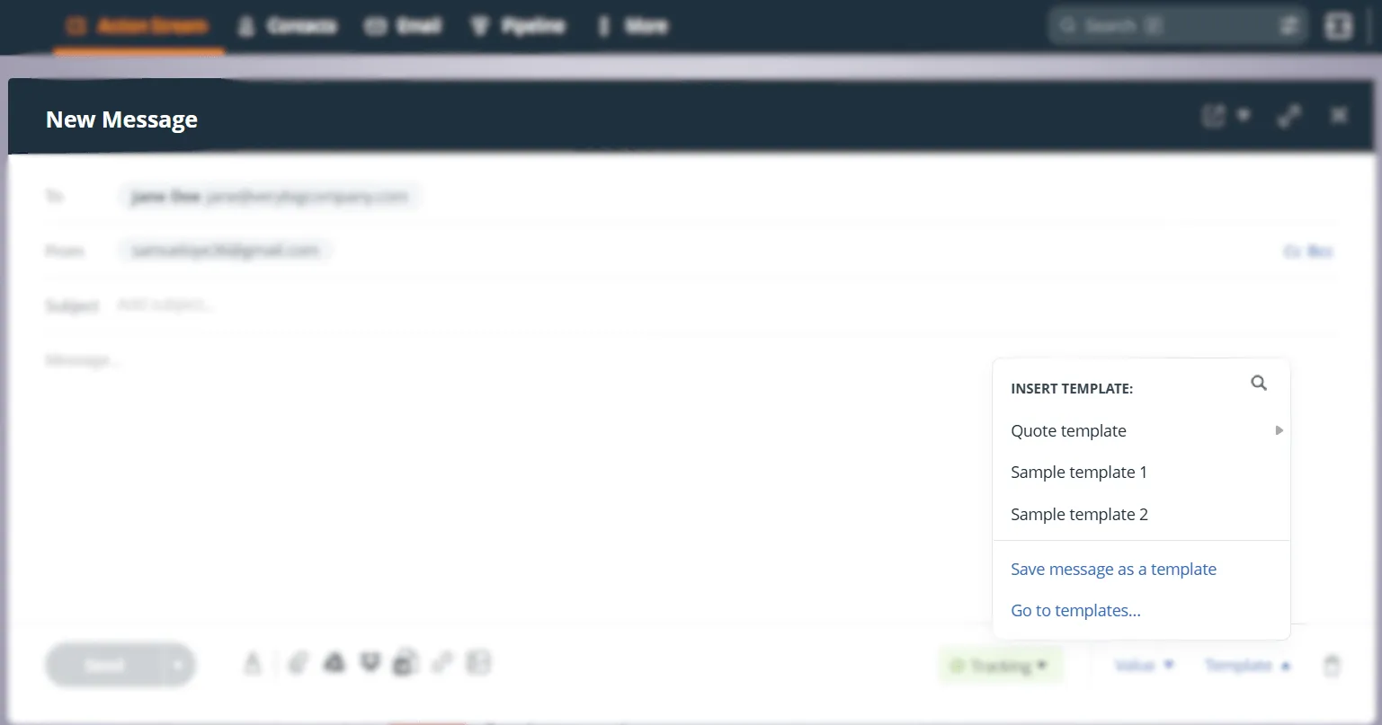 email templates in an email crm