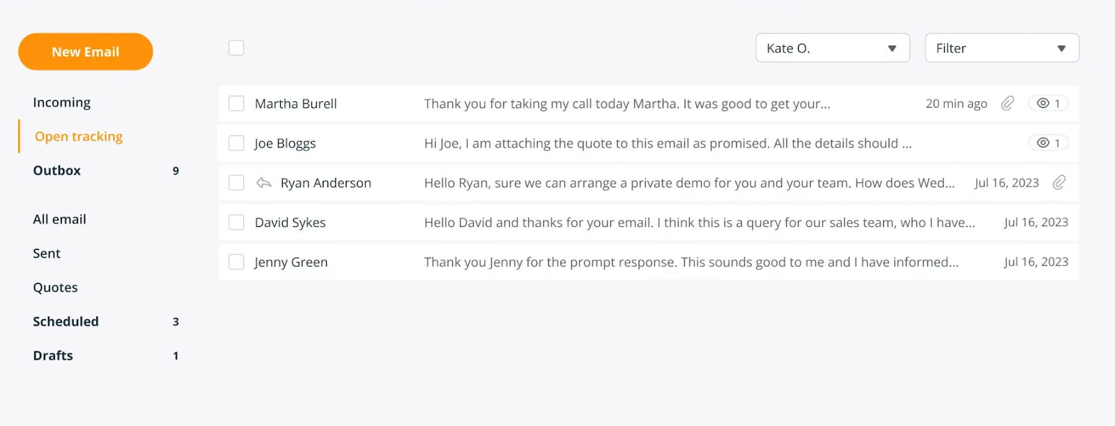 inbox in email crm