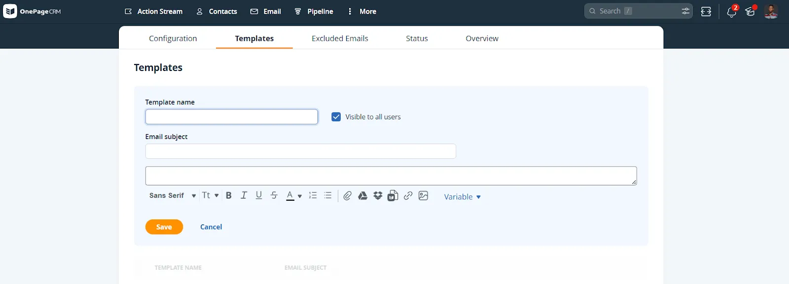 save bulk email templates
