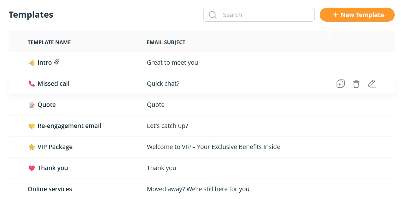 crm with email templates