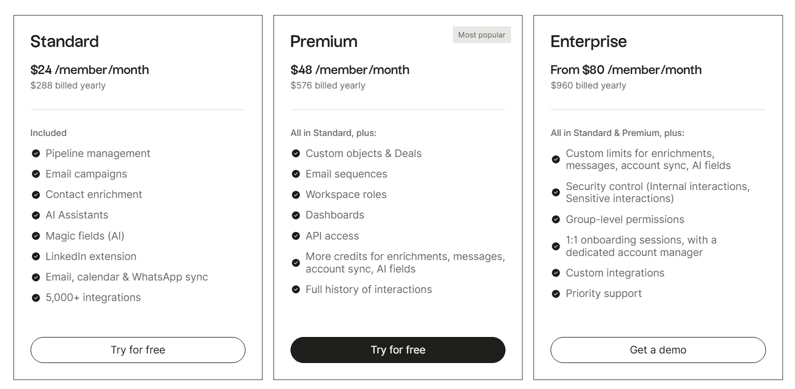 folk crm pricing