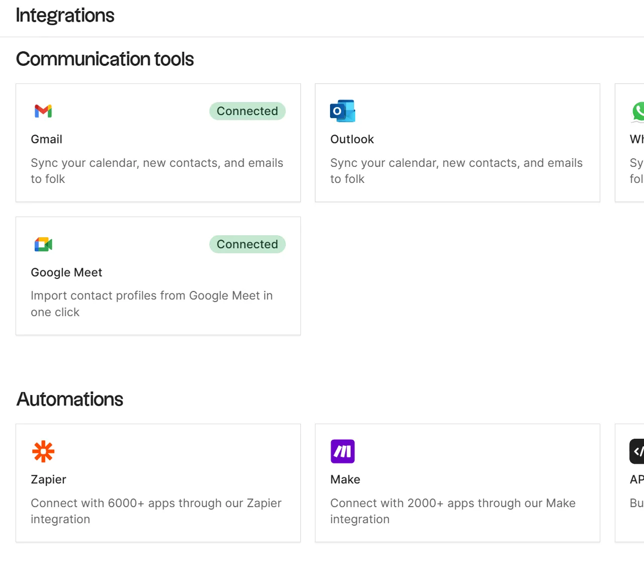 Folk integrations