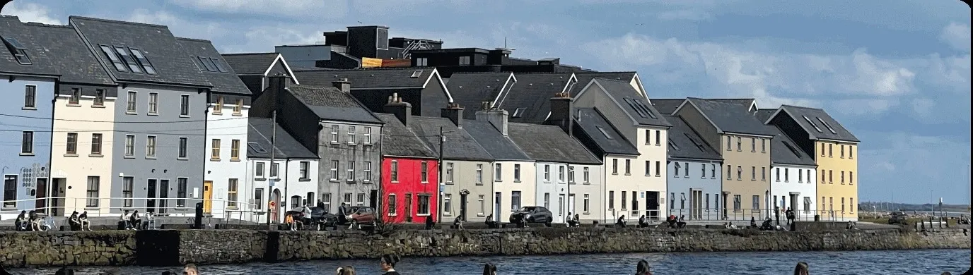 The Long Walk in Galway, across the water from the city