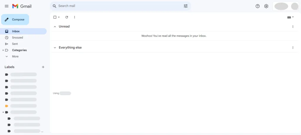 empty email inbox
