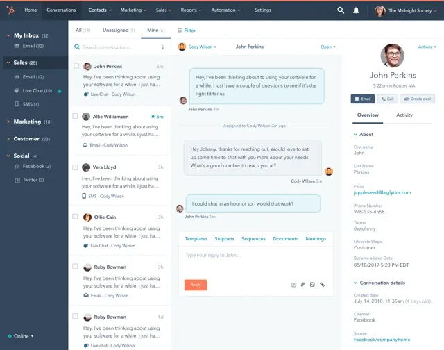 hubspot inbox