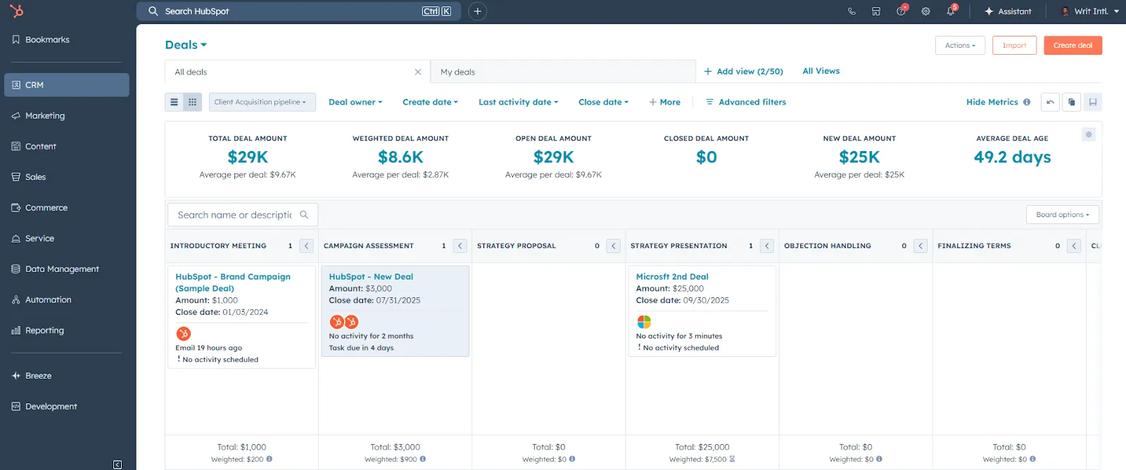 hubspot crm pipeline