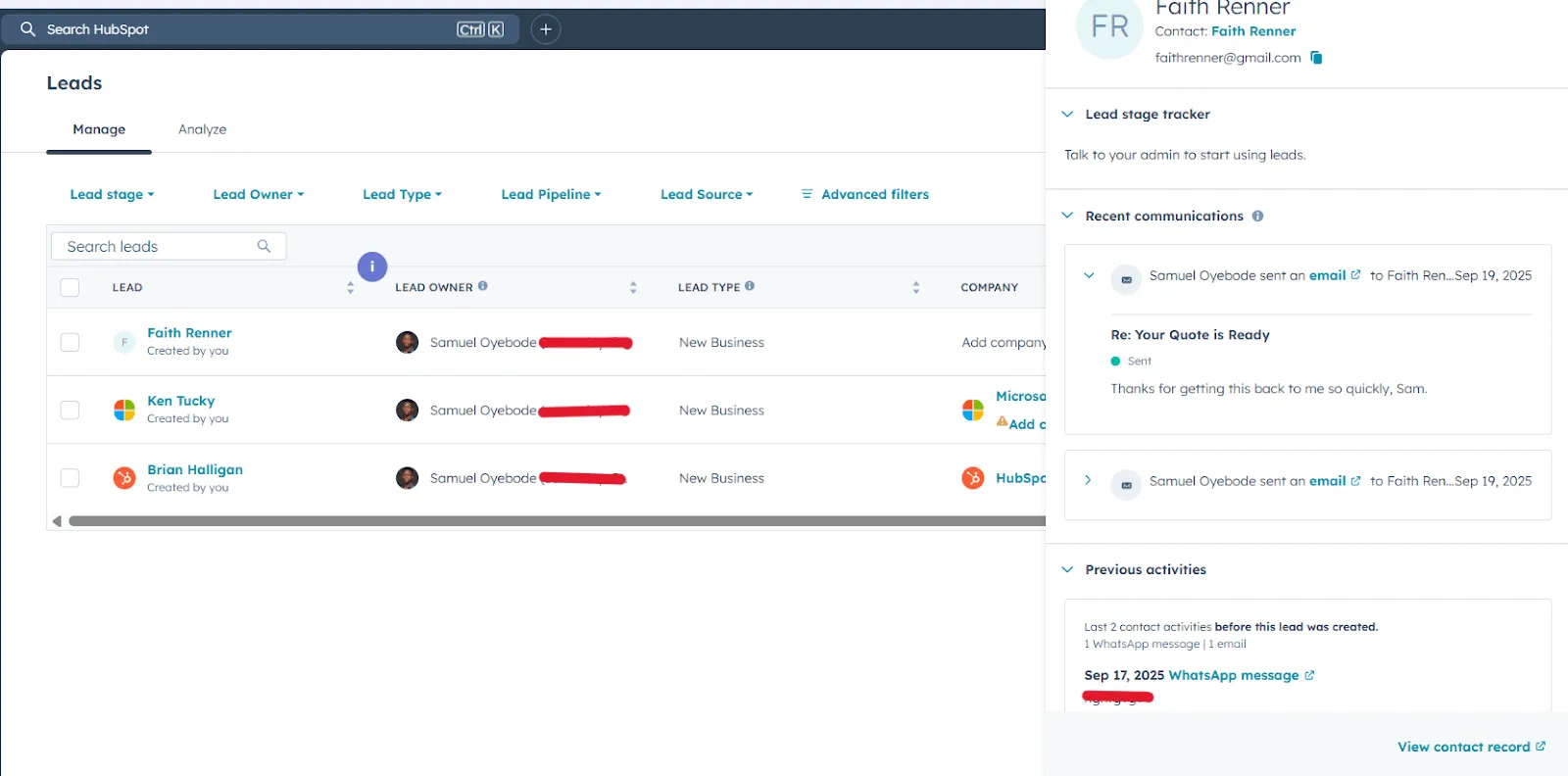 hubspot crm deal details sidebar