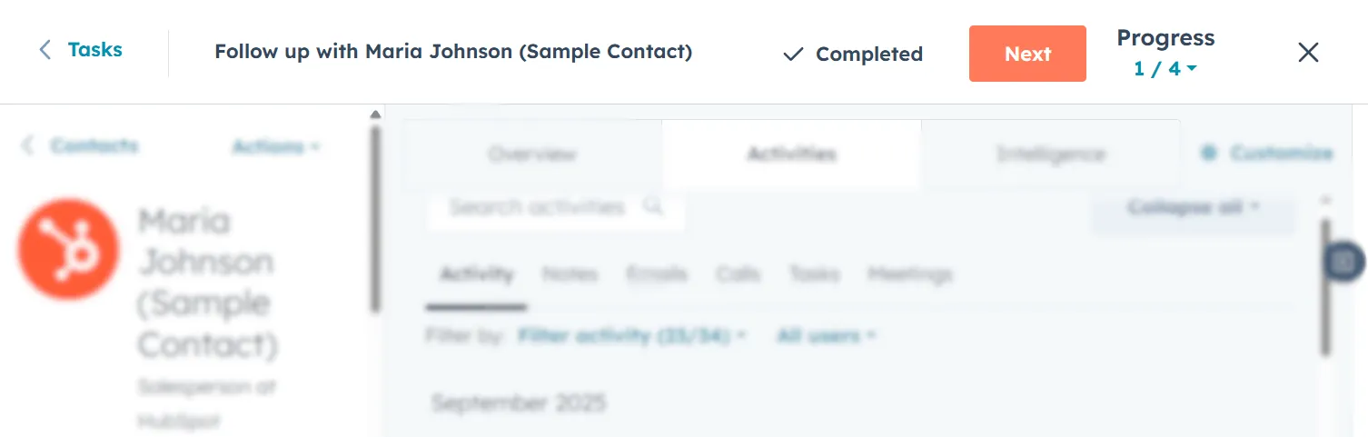 hubspot crm task queue