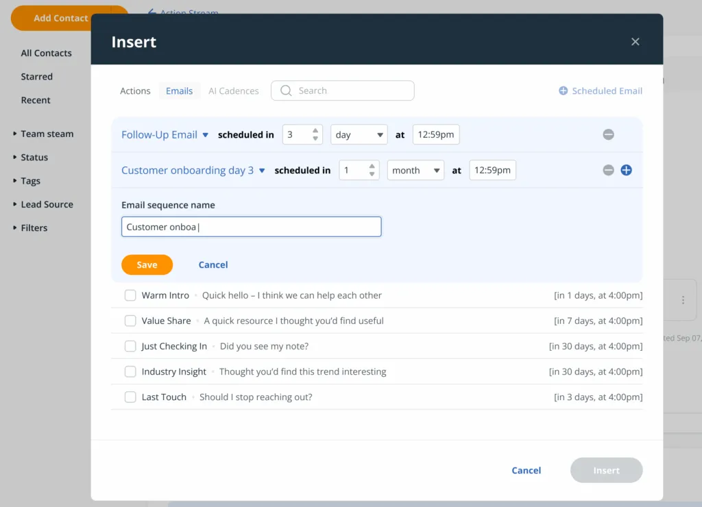 email sequence in crm