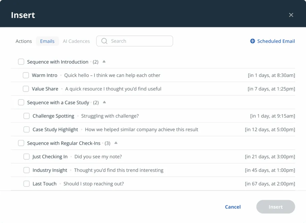 crm with several email sequences