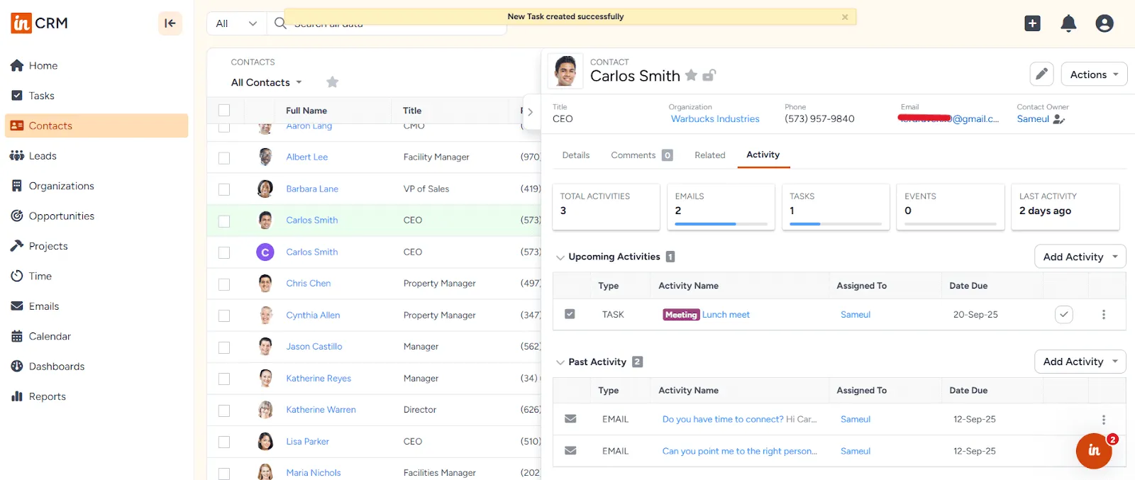 insightly crm full contact profile