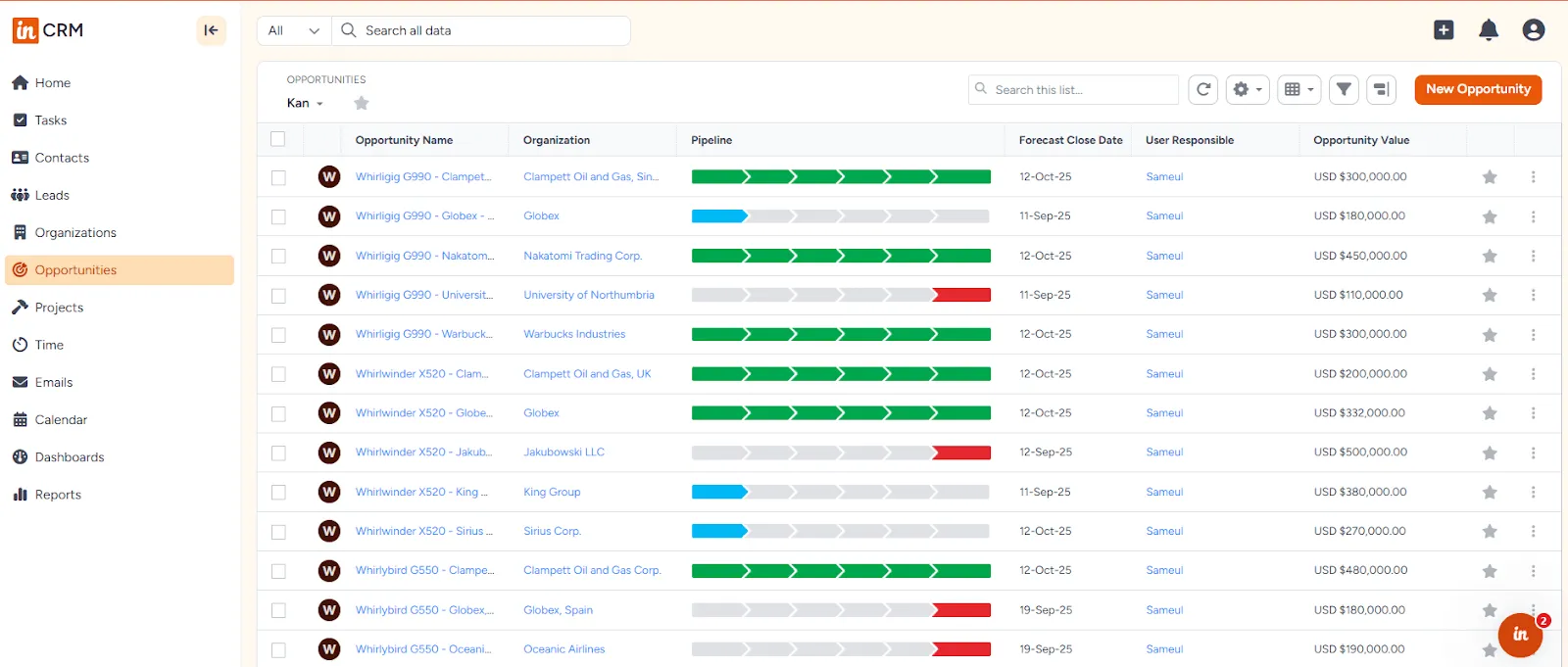 insightly crm opportunity management