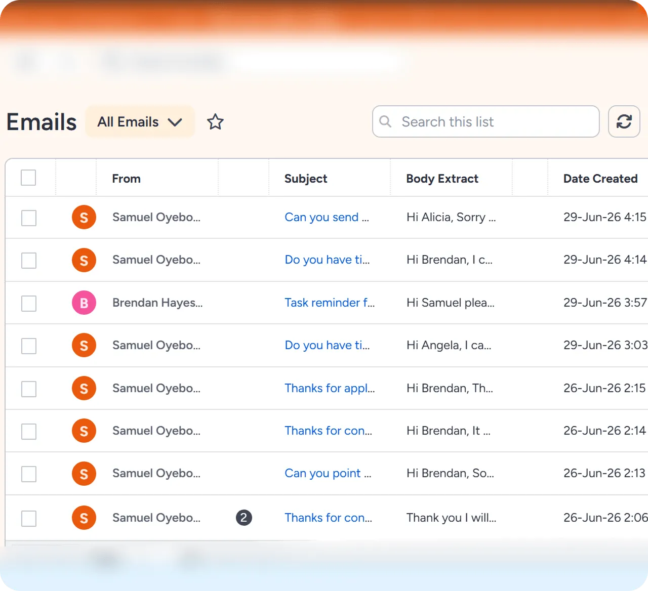 Insightly email sync