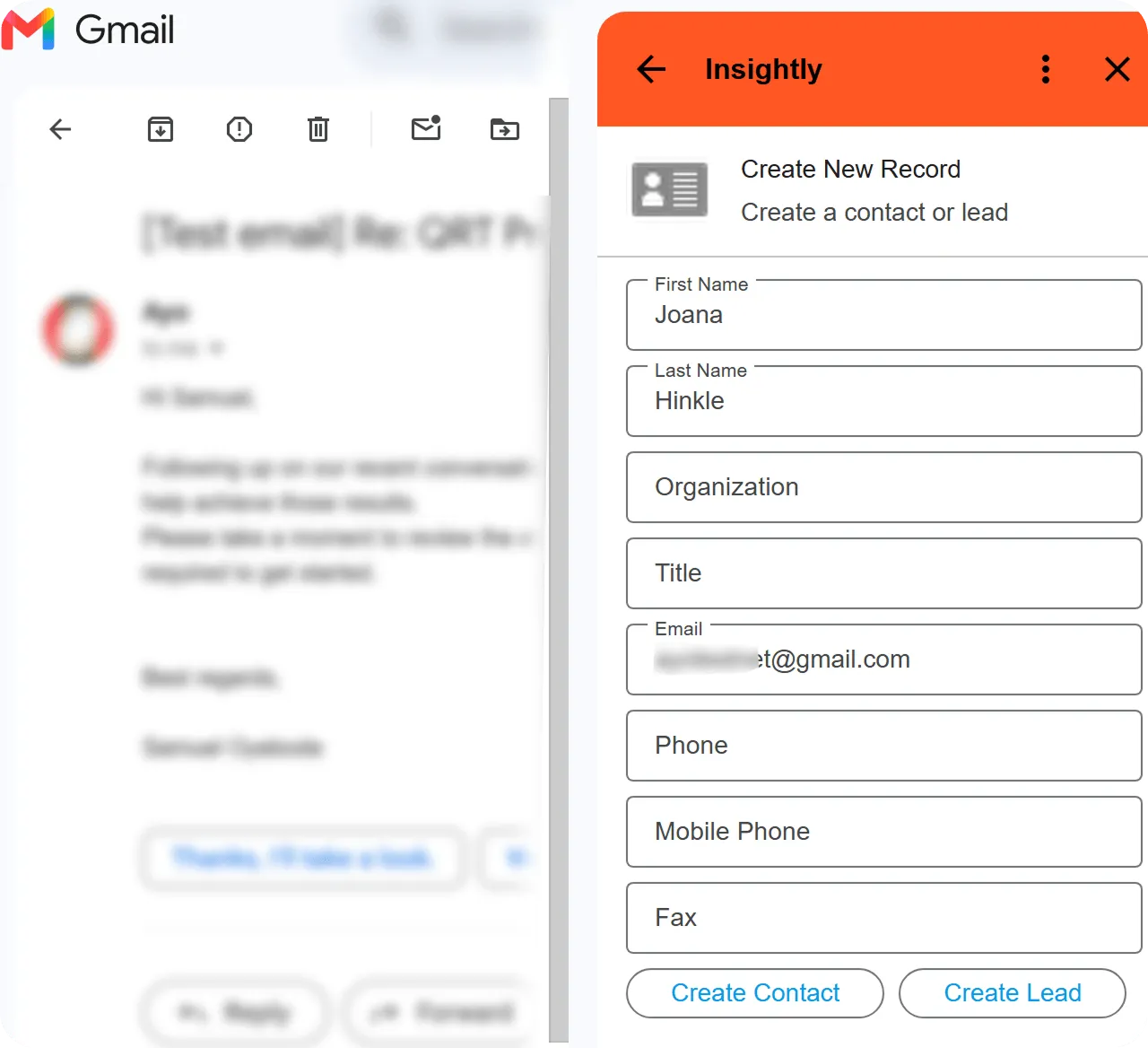 Insightly lead capture