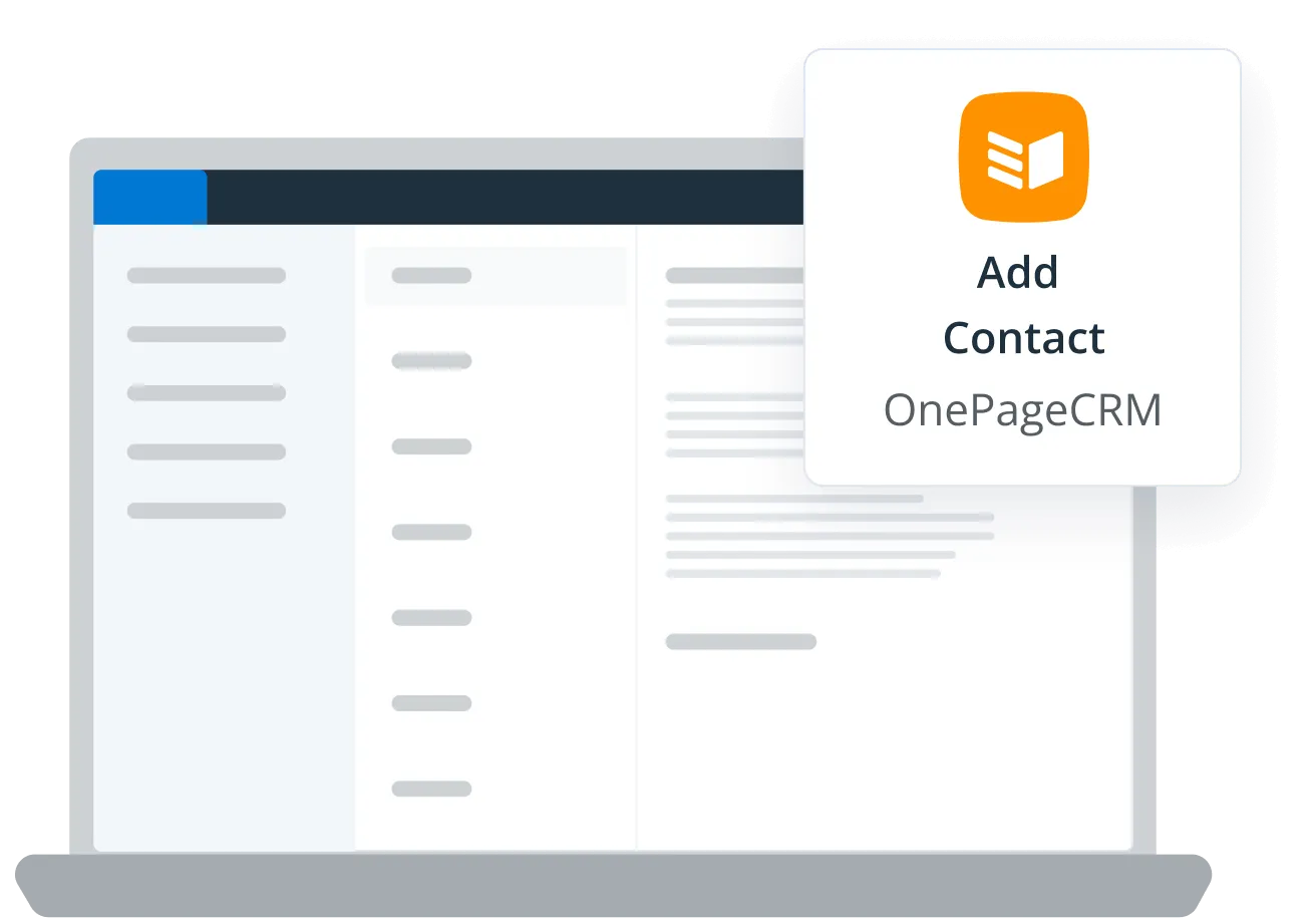 The Add Contact button from OnePageCRM inside the Outlook app.