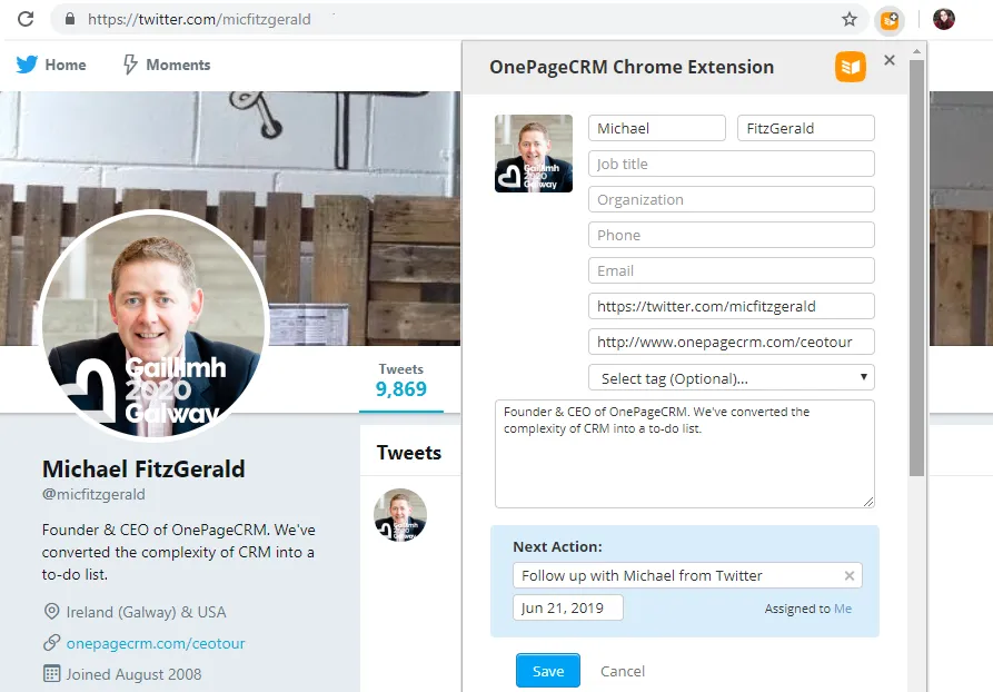 extract contact details from social media