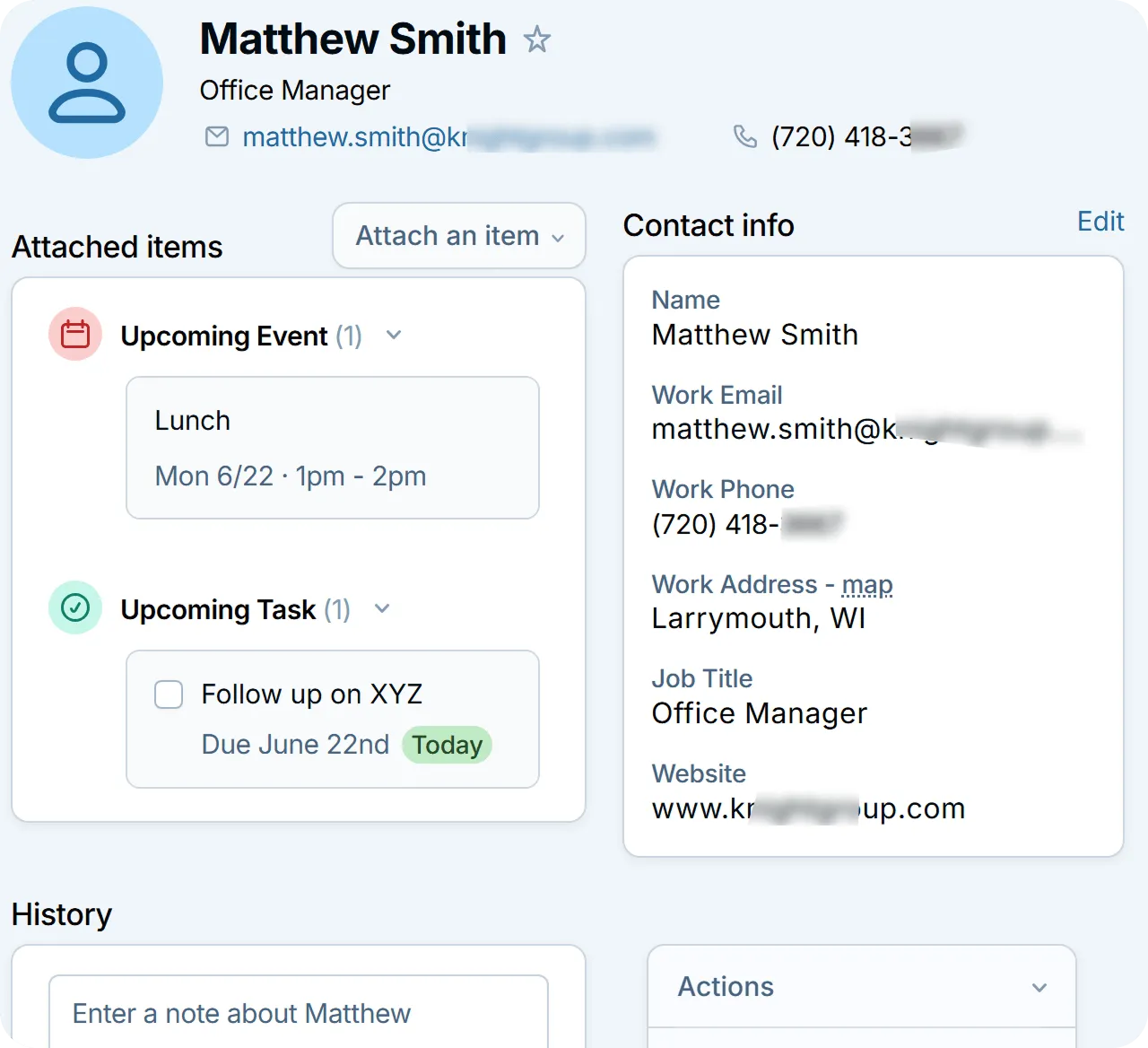 Less Annoying CRM contact management
