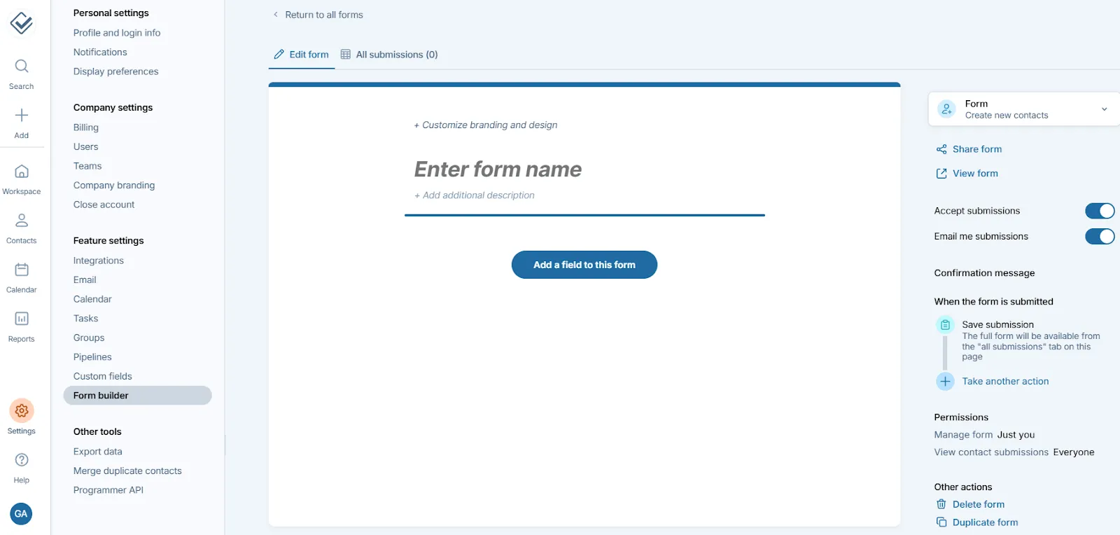 less annoying crm form builder