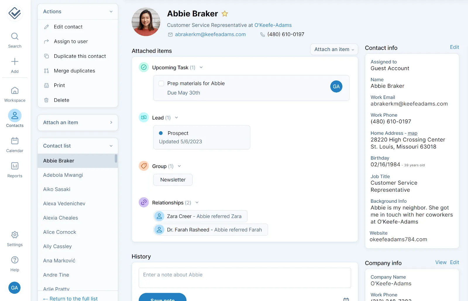 Less Annoying CRM software for small business sales and contact management