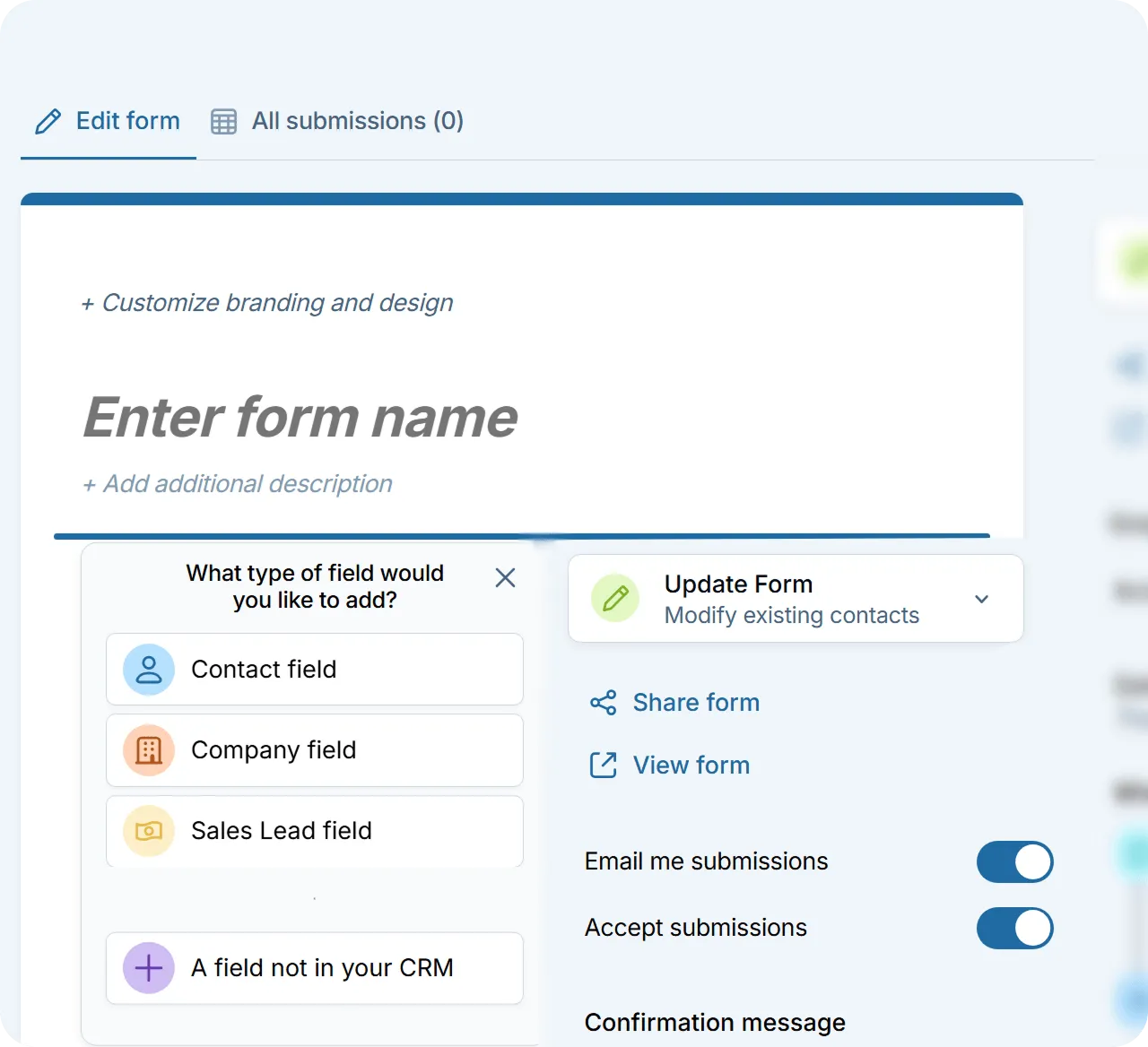 Less Annoying CRM lead capture